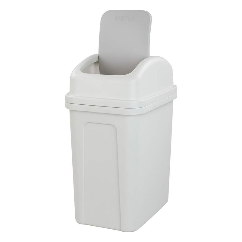 Asking 1.8 Gallon Small Trash Can with Swing-top Lid, Plastic Garbage Bin, Grey - Image 2